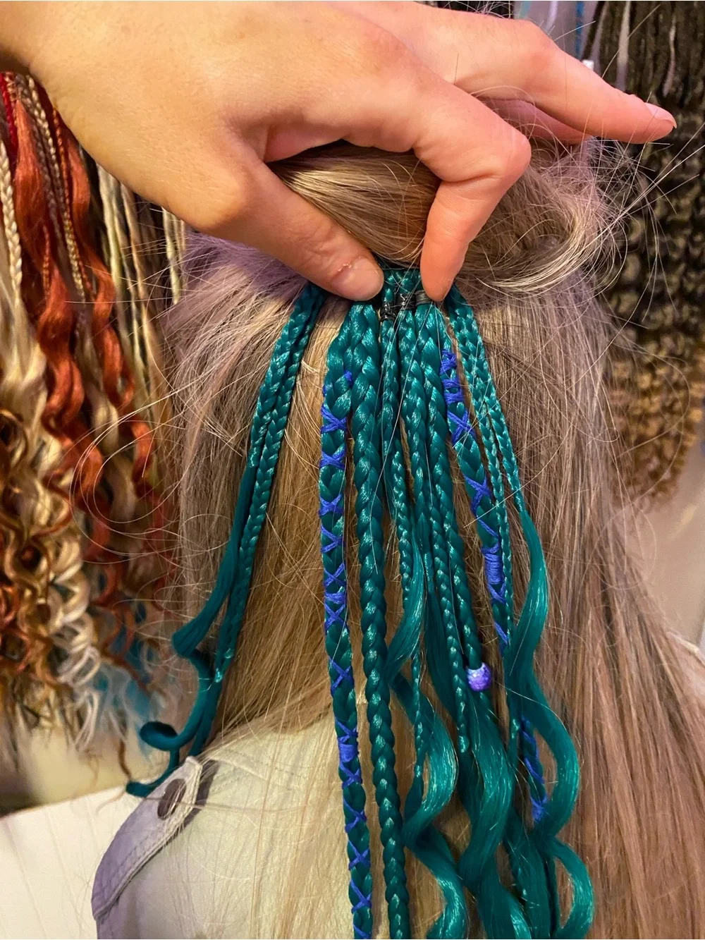 Teal Hair Extension Braids - Women Hair Accessory